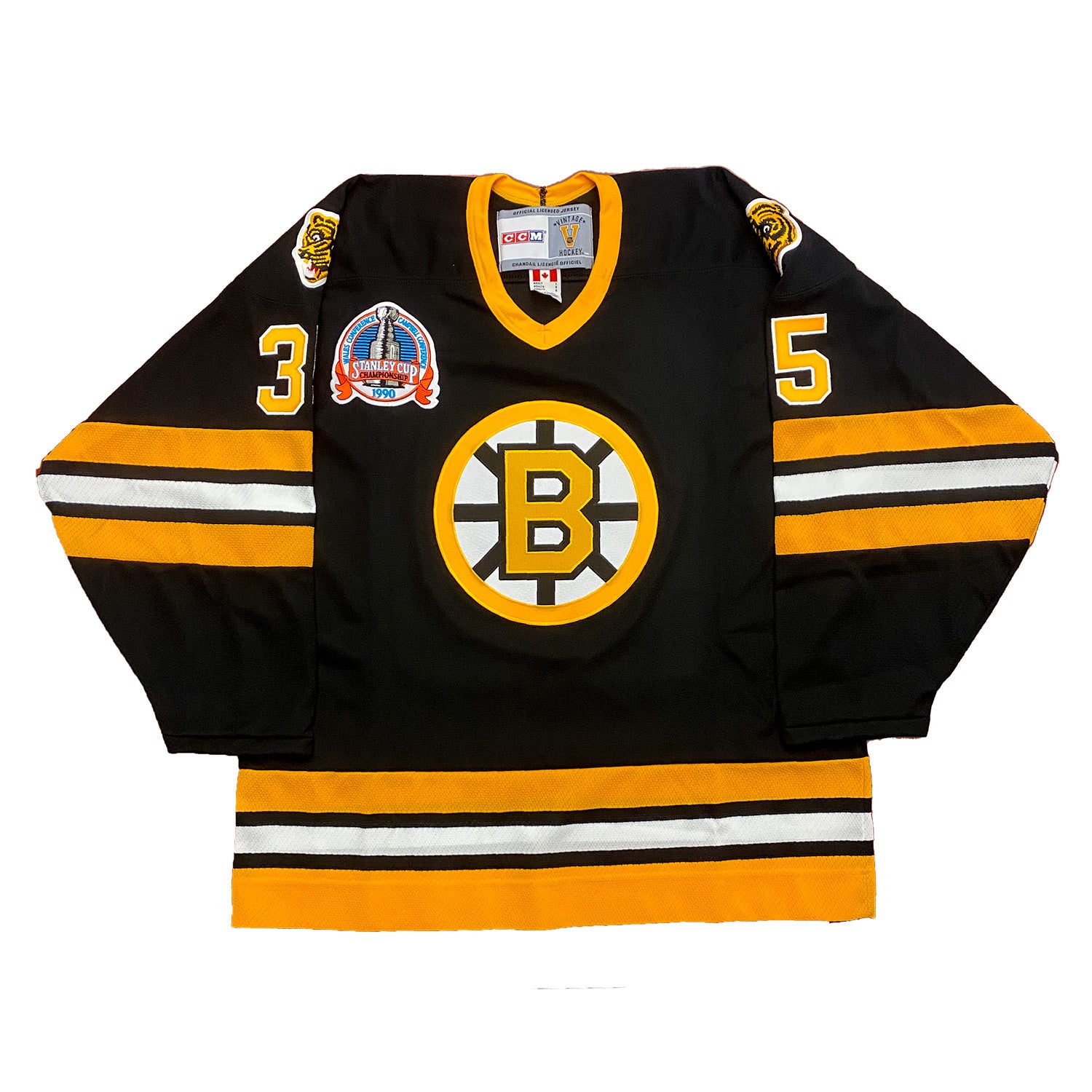 VINTAGE-NWT-GOALIE CUT BOSTON BRUINS HOME 1990's CCM NHL LICENSED HOCKEY  JERSEY