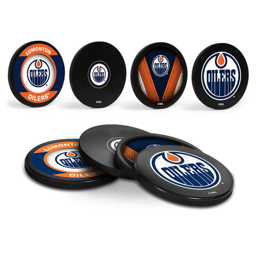 Edmonton Oilers Puck Coaster Set