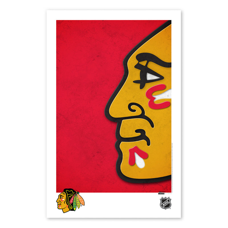 Chicago Blackhawks Minimalist Logo 11x17 Poster Print